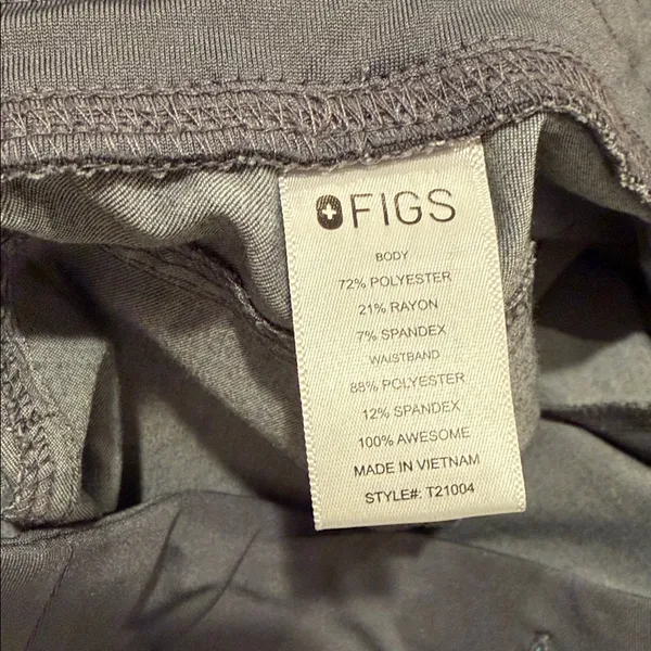 Figs Women's‎ Gray Joggers with Teal Drawstring - Image 3