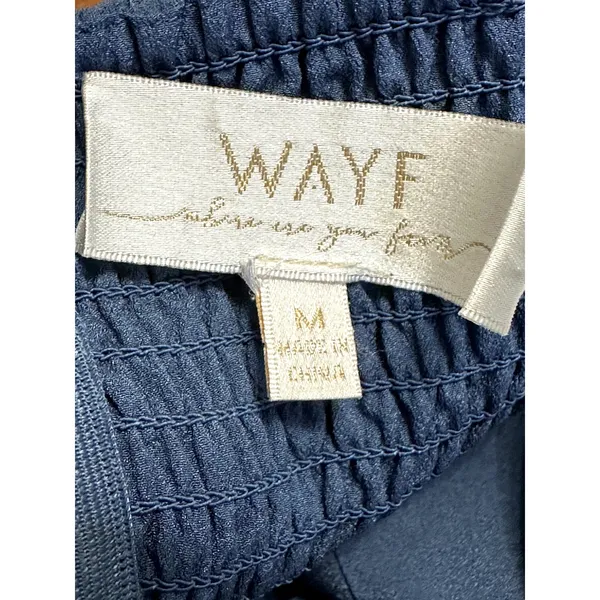 WAYF Talia Tiered Maxi Dress Strapless Smocked Stretchable Bodice Blue W M NWOT - Image 8