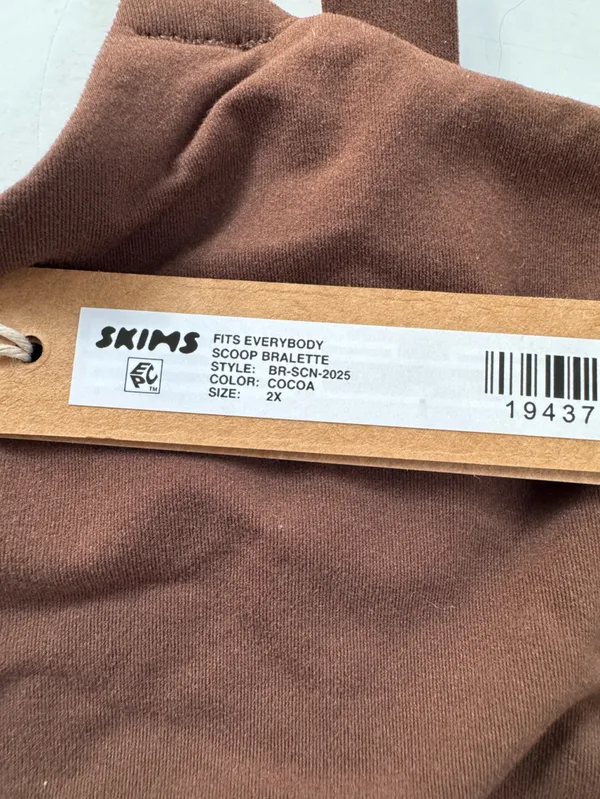 NWT Skims Fits Everybody Scoop Neck Bra Cocoa Size 2X - Image 7