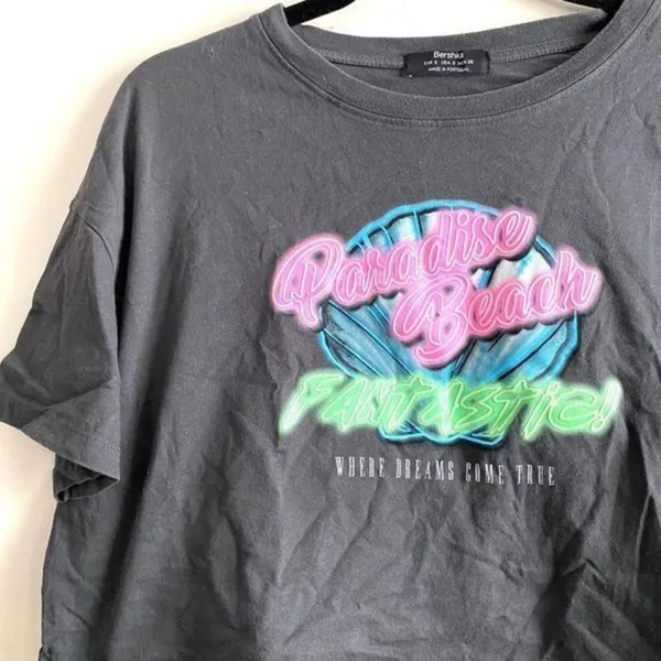 BERSHKA "Paradise Beach" Cropped‎ Tee Small - Image 2