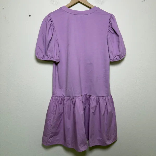 English Factory Women Cotton Mini Dress Medium Purple Preppy Old Money Classic‎ - Image 10
