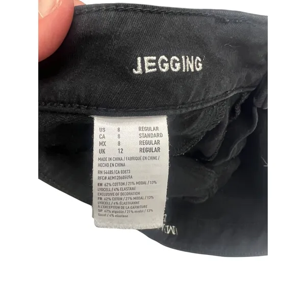 American Eagle Women 8 Regular Black Super Stretch Jegging Skinny Jeans 2668 - Image 5