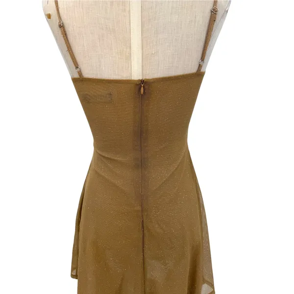Babyboo Pixie Gold Sparkle Mesh Underwire Bustier Mini Dress Size Small - Image 6
