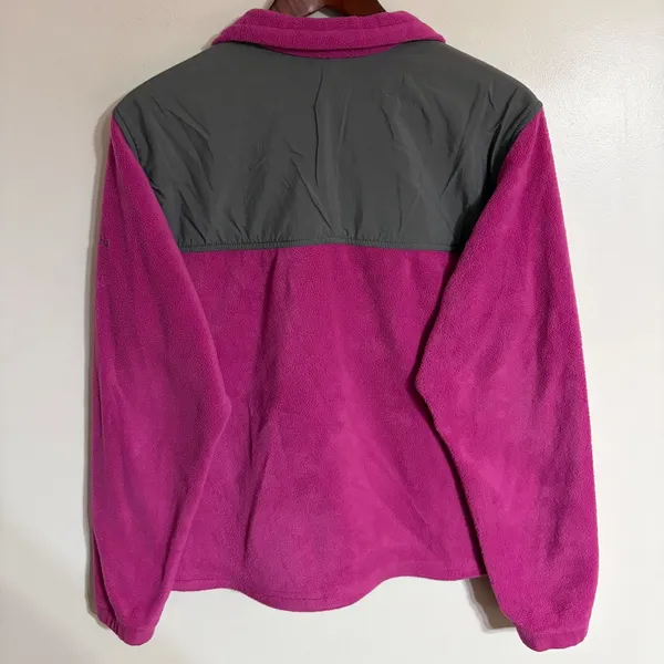 Columbia Womens XL Fleece Jacket Full Zip Colorblock Pink Grey Outdoor Layer - Image 8