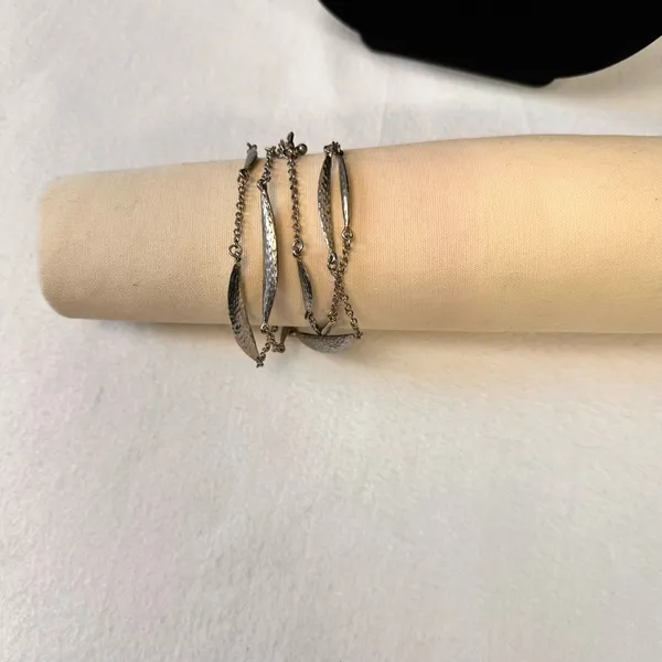 Vintage Women's Necklace Silver Tone Chain Belt Bracelet Single Strand Boho - Image 2
