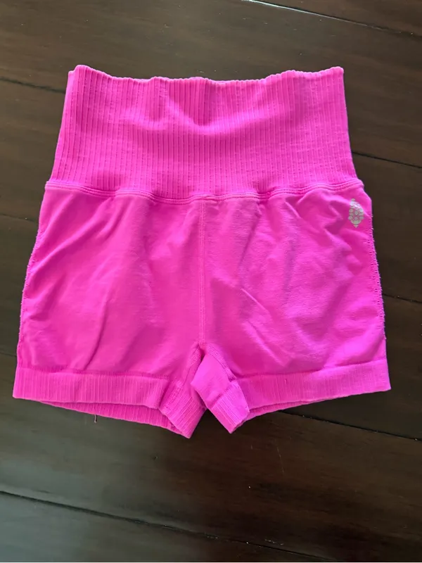 Free People Movement High-Waist Pink Women’s Seamless Active Shorts XS/S - Image 2