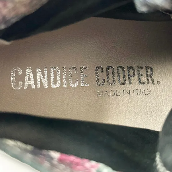 Candice Cooper High Top Leather Floral Printed Sneakers Cream Size 37 EU 6.5 US - Image 10