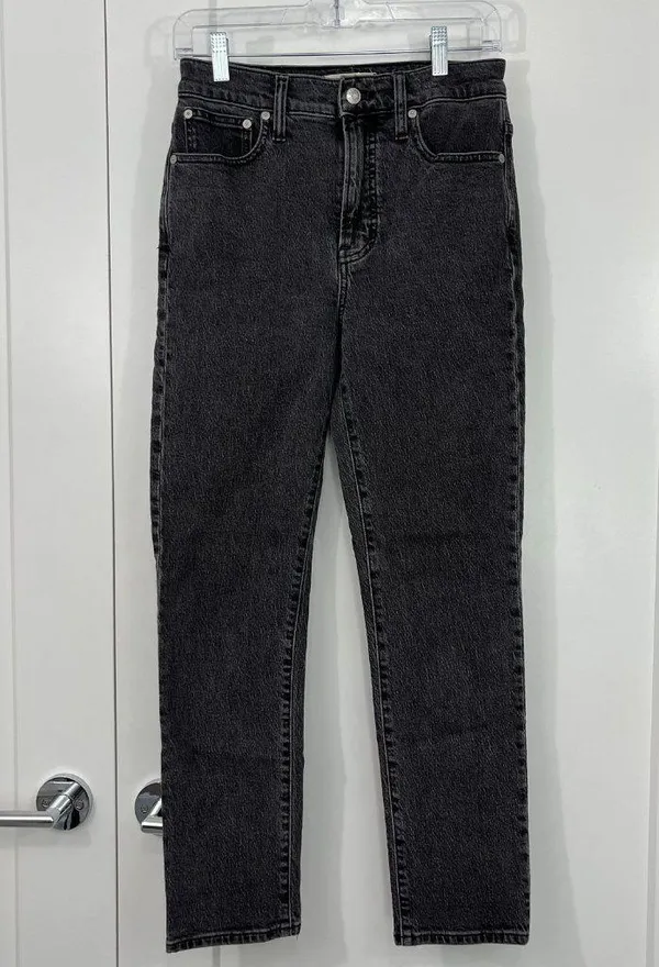 Madewell Size 25 Black Perfect Vintage Jeans Straight Tapered 90s Mom Jeans - Image 2