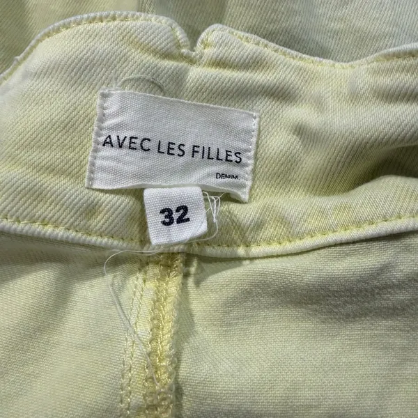 Avec Les Filles Women’s Yellow Wide Leg Jeans Size 32 - Image 6