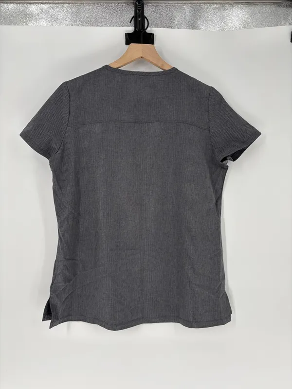 Cherokee ribbed look pewter gray small scrub top - Image 3