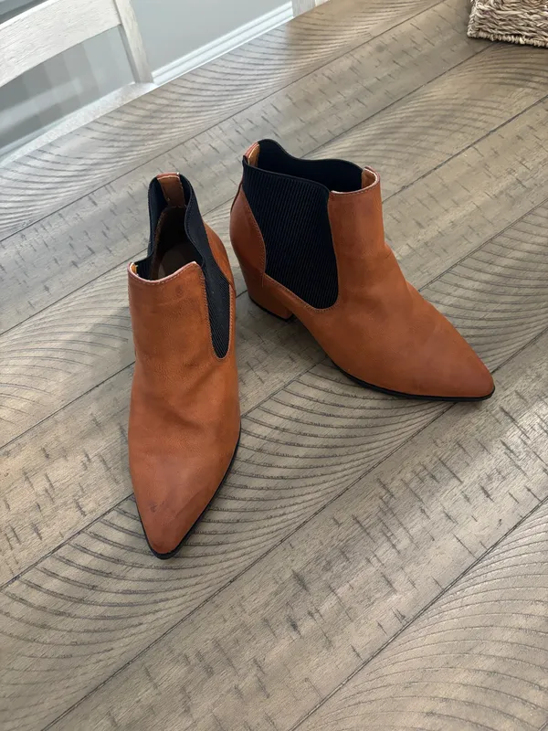 Bamboo Brown Leather Booties - Image 2