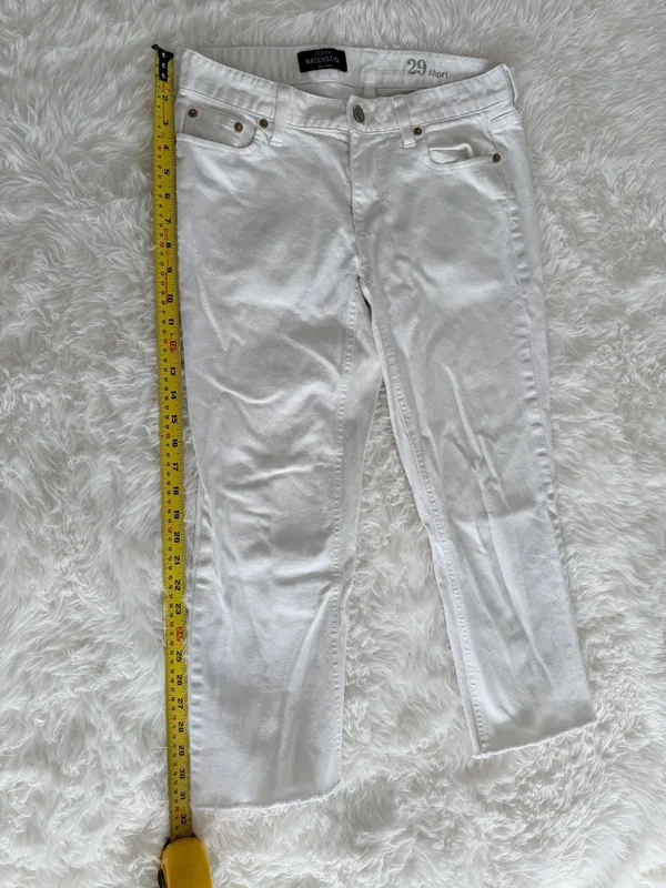 J.Crew Matchstick White Raw Hem Jeans Size 29 Short - Image 3