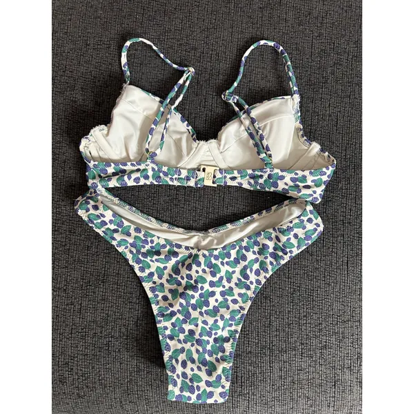 Blackbough Swim Cindy Bikini Set in Blackberry Bliss size XS Underwire High Leg - Image 5