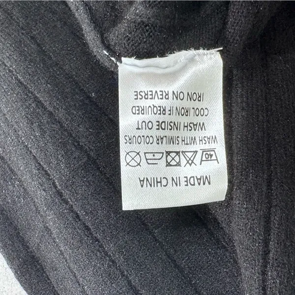 Area‎ Stars Quarter Zip Sweater Black Cable Knit Ribbed Collared Pullover S NEW - Image 8