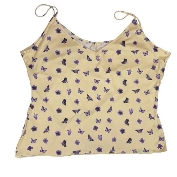 Y2K Butterfly Crop Top Floral Cami Spaghetti Strap Fairycore Coquette Tank Top - Image 3