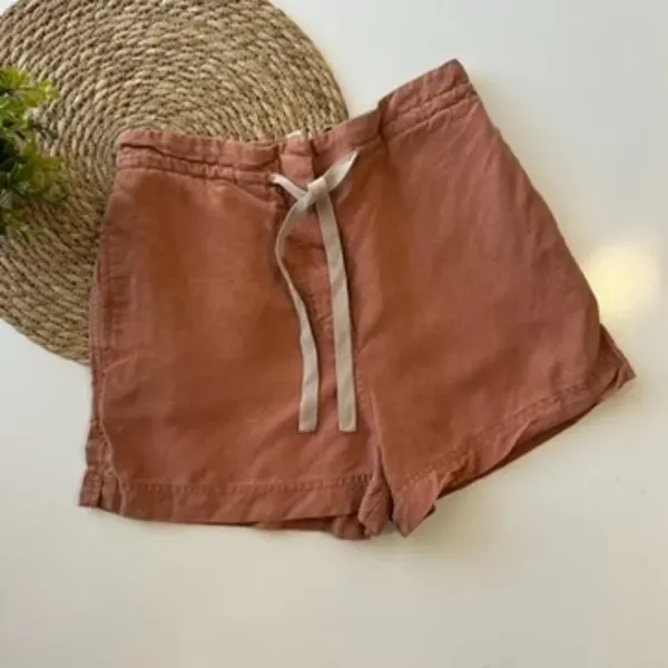 Wilfred Linen Burnt Orange Drawstring‎ Shorts Size XS - Image 10