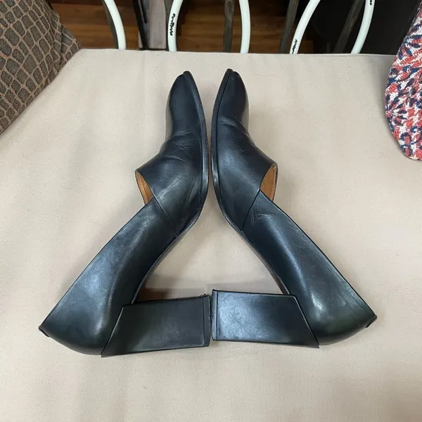 Audrey Square Toe Leather‎ Heels Black 9.5 39.5 - Image 8