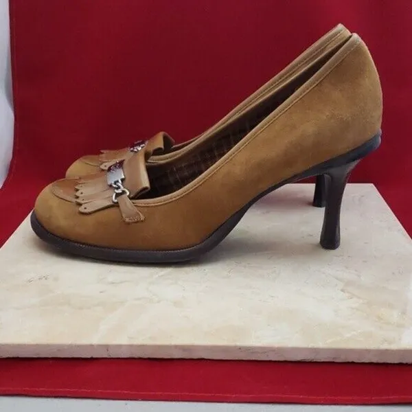 Gianni Bini Tan Suede Pumps Heels- Cowgirl Western Theme - Size 9.5 - Image 3