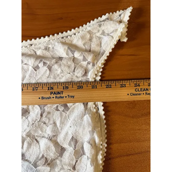 Robin Piccone Wrap Mini Skirt Women's One Size White Pom Pom Trim Beach Cover Up - Image 6
