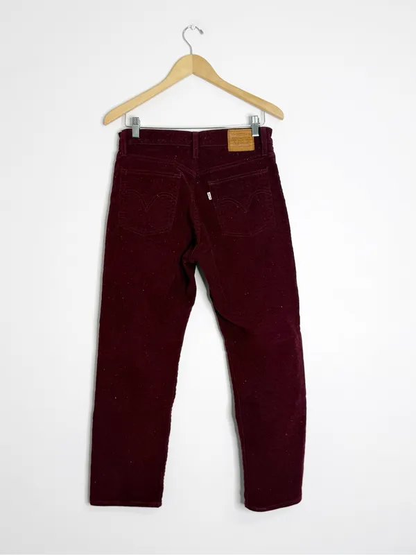 Levi’s Wedgie Straight Corduroy Pants Size 28 Burgundy High Rise - Image 3