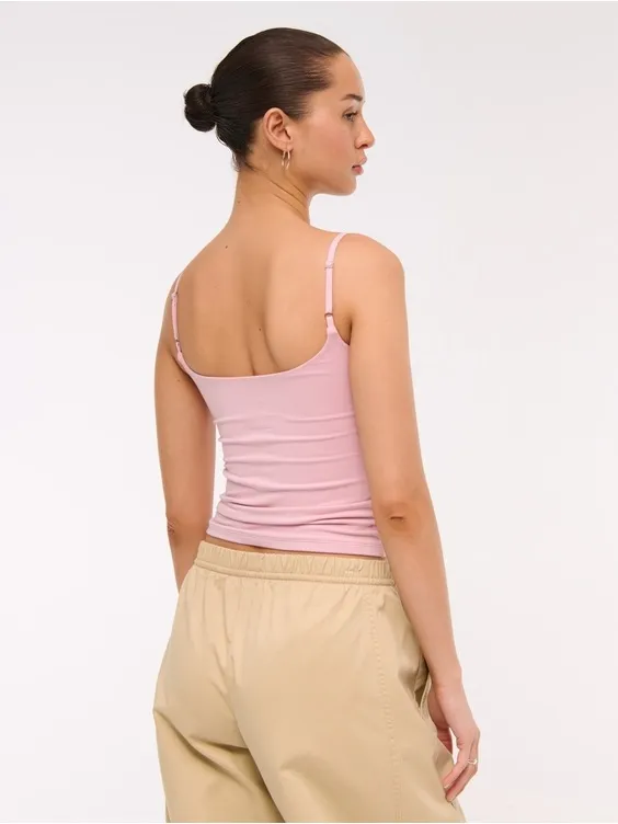 Abercrombie & Fitch Light Pink Square Neck Camisole - Image 2