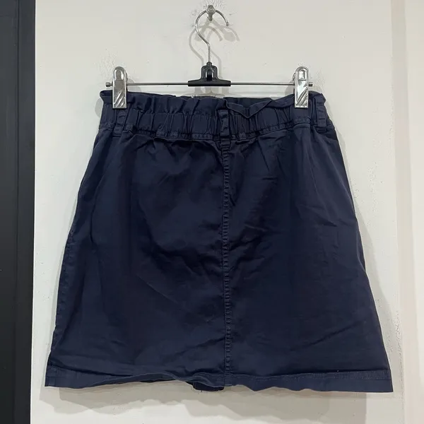 Abercrombie & Fitch Navy Ruffle Front Button Skirt Size XS Pockets - Image 3