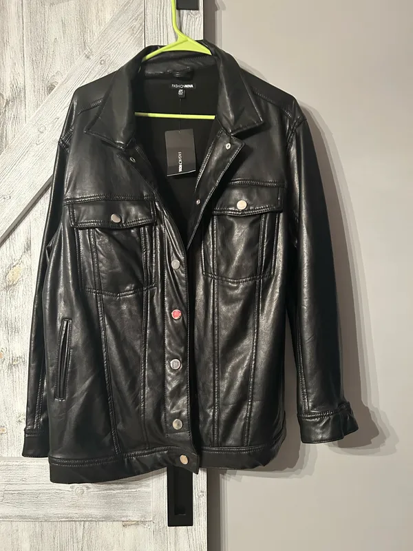 Adorable, faux, leather jacket, fashion, nova - Image 3