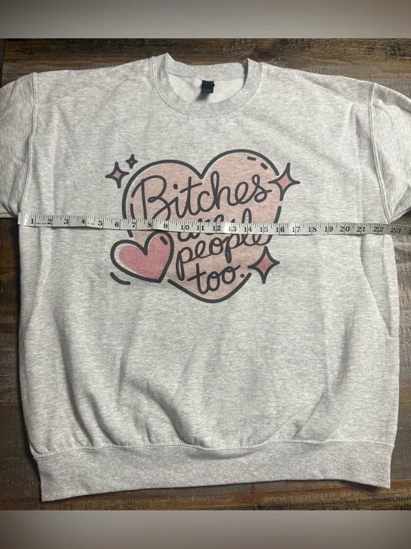 Gildan Light Gray Crewneck Sweatshirt with Pink Heart Script - Image 6