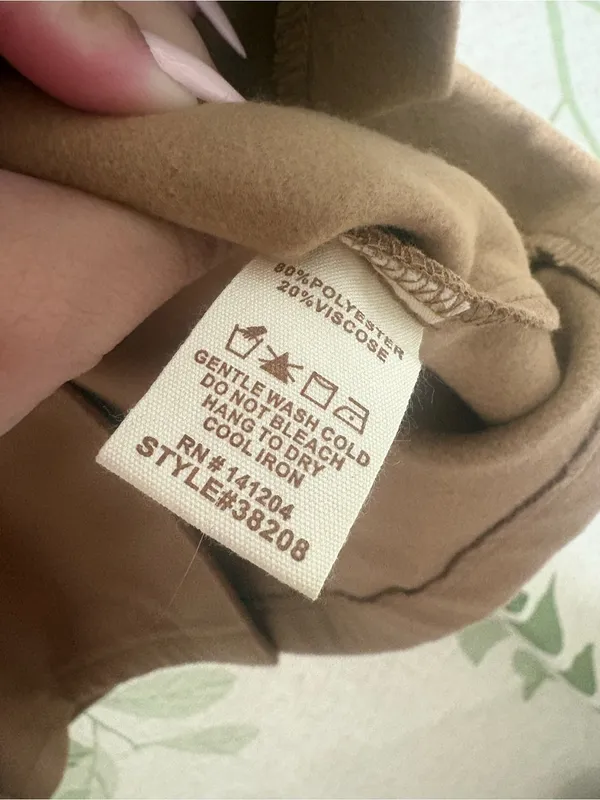 Hem & Thread Hooded Belted Robe Jacket - Tan - Image 3