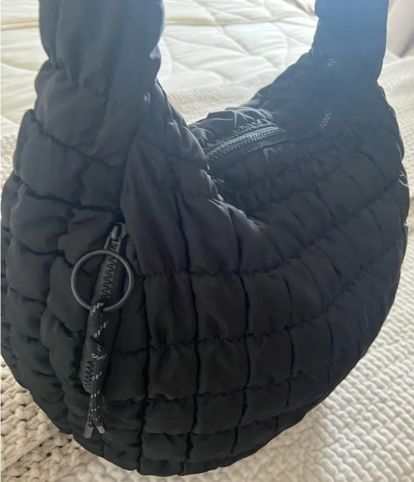 Urban Expression Urban Fit Puffer Expression Urban Quilted Hobo Tote Black - Image 3