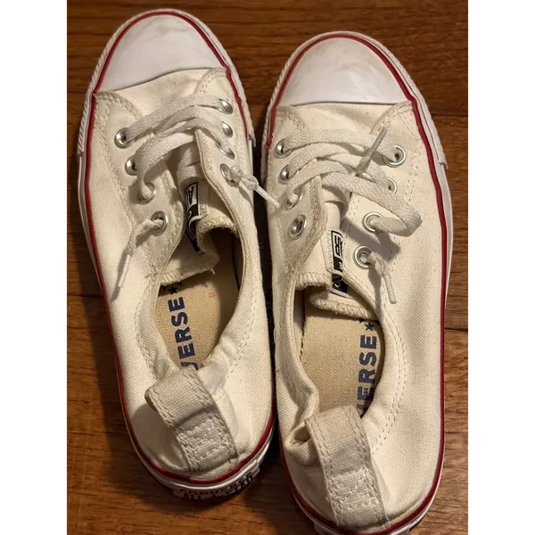 Converse Chuck Taylor All Star Low Top Cream Canvas Sneakers‎ Women's Size 7 - Image 11