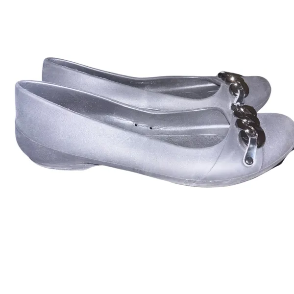 Crocs Womens Gianna Black Chain Link Ballet Flat Shoes Black Slip On Size 6 - Image 2