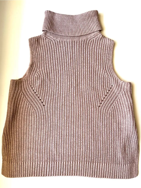 Abercrombie & Fitch XS Brown Sleeveless Turtleneck Ribbed Sweater Vest - Image 2