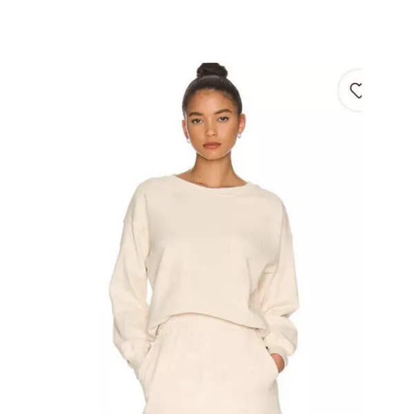 Revolve size M Well Being‎ + Being Well Goldie Crewneck Sweatshirt Bone Cream - Image 6