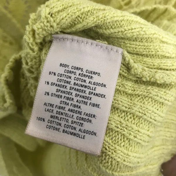 Anthropologie Sparrow Valance Lace Knit Cardigan Lime Yellow Size M Rare - Image 12