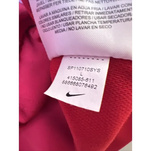 Nike The Athletic Dept Women's Large Red Full Zip Track Jacket White Piping - Image 13