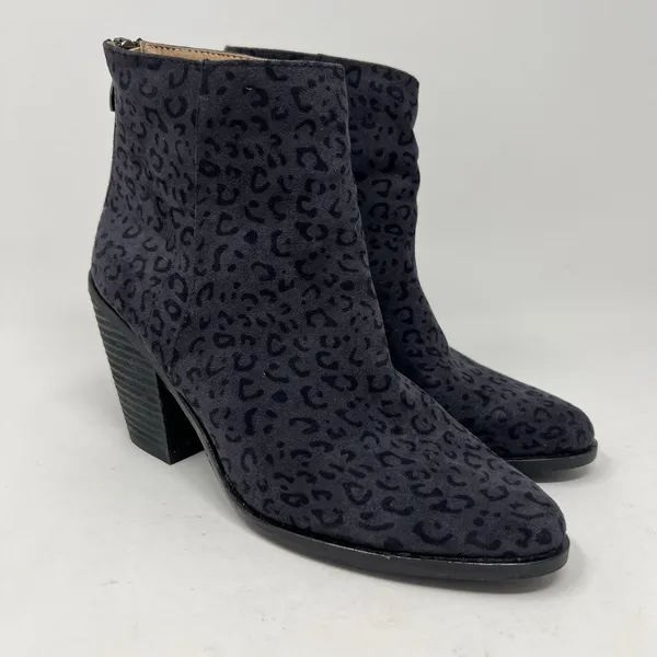 Vintage Havana Rook Black Cheetah‎ Zip Up Ankle Booties Boots Women's Size 7.5 - Image 2