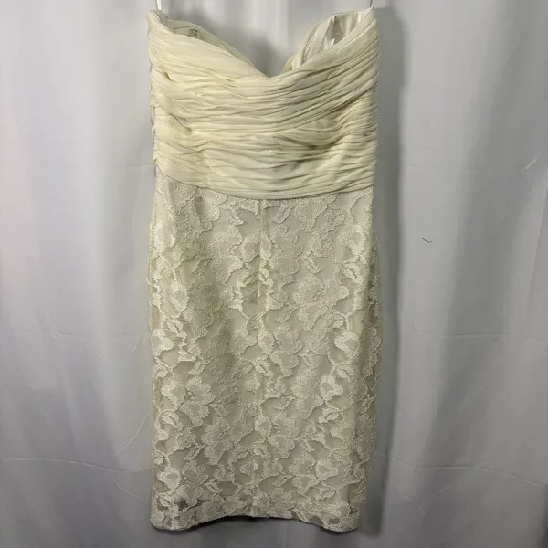 RALPH LAUREN Size 4 Ivory Lacy Strapless Cocktail Formal Dress NWT Bride Wedding - Image 10