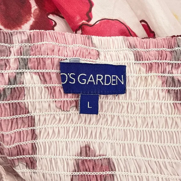 Anthropologie Ro's Garden Chelsea Smocked Midi Dress Cotton Off Shoulder‎ Large - Image 7
