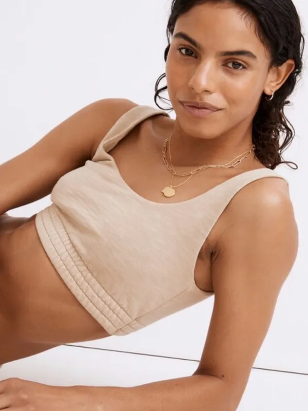 Madewell MWL Sweatshirt Earthy Cottage 100% Cotton Light Support Bralette large - Image 3