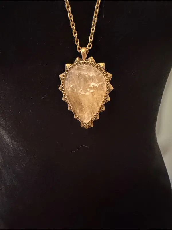 Lucky Brand Gold-Tone Teardrop Pendant Necklace - Image 2