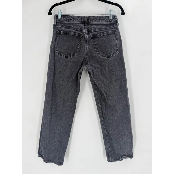 Abercrombie & Fitch The Baggy Low Rise Jeans Women's Size 25‎ Dark Gray Grunge - Image 6