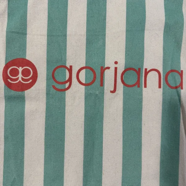 Gorjana Mint and Cream Striped Tote - Image 2