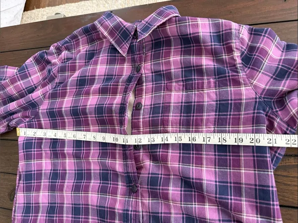 L.L.Bean purple plaid fleece-lined flannel shirt jacket Women’s Size M Medium - Image 11