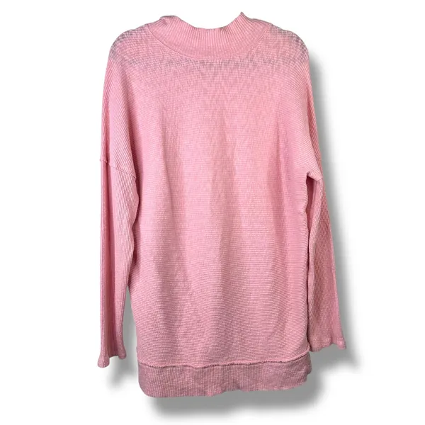 We The Free Pink Free People Casey Ribbed Knit Mock Neck Tunic Longline Sweater - Image 6