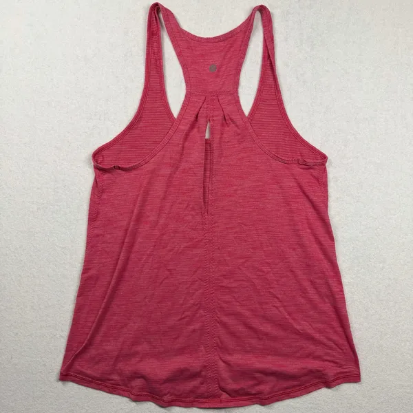 Lululemon Women’s Pink Striped Pleated Racerback Tank Top Size 6 - Image 2