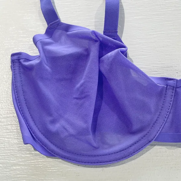 New Aerie SMOOTHEZ Mesh Unlined Underwire Balconette Bra Purple Size 34DDD - Image 4