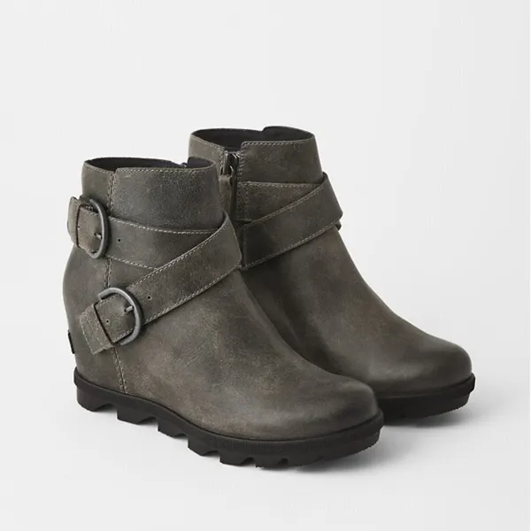 SOREL • Joan of Arctic Wedge II bootie buckle Quarry leather grey ankle short - Image 3