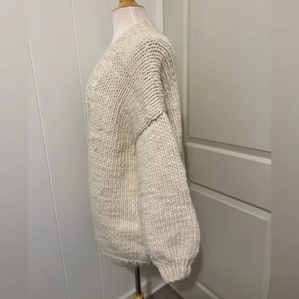Handmade Heavy Knit‎ Crochet Open Cardigan Sweater Oversized Chunky Fall Grandma - Image 3