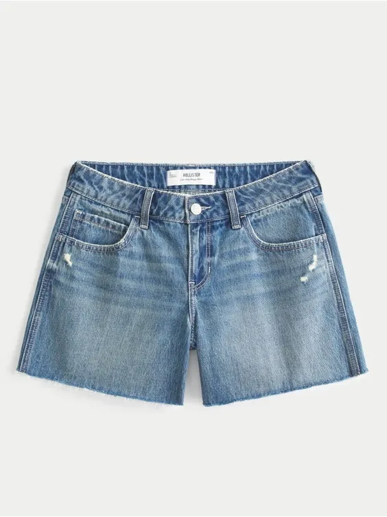 Hollister Classic Blue Denim Women's Shorts - Casual Cutoff Style - Image 3